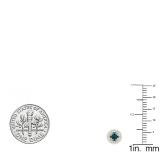 0.25 Carat (ctw) 18K Yellow Gold Round Blue & White Diamond Ladies Halo Stud Earrings 1/4 CT