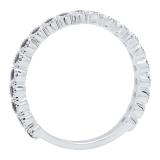 14K White Gold Round Blue Sapphire Stackable Wedding Eternity Band Ring