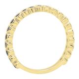 14K Yellow Gold Round Blue Sapphire Stackable Wedding Eternity Band Ring