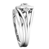 0.35 Carat (ctw) 10K White Gold Round White Diamond Bridal Halo Engagement Ring Set