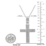 0.48 Carat (ctw) 10K White Gold Round Diamond Men's Cross Pendant 1/2 CT (Silver Chain Included)