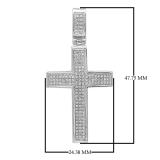 0.48 Carat (ctw) 14K White Gold Round Diamond Men's Cross Pendant 1/2 CT (Silver Chain Included)