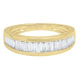 0.65 Carat (ctw) 14K Yellow Gold Baguette Diamond Ladies Stackable Anniversary Wedding Band