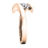 0.95 Carat (ctw) 10K Rose Gold Round Diamond Ladies Bridal 3 Stone Engagement Ring 1 CT