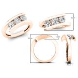 0.95 Carat (ctw) 10K Rose Gold Round Diamond Ladies Bridal 3 Stone Engagement Ring 1 CT