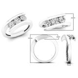 0.95 Carat (ctw) 10K White Gold Round Diamond Ladies Bridal 3 Stone Engagement Ring 1 CT