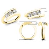0.95 Carat (ctw) 10K Yellow Gold Round Diamond Ladies Bridal 3 Stone Engagement Ring 1 CT