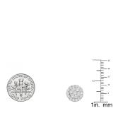 2.00 Carat (ctw) 10K White Gold Round White Diamond Ladies Cluster Flower Earrings