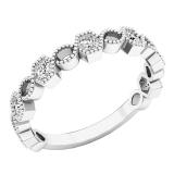 0.35 Carat (ctw) 14K White Gold Round White Diamond Ladies Stackable Wedding Band Ring 1/3 CT
