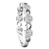 0.35 Carat (ctw) 14K White Gold Round White Diamond Ladies Stackable Wedding Band Ring 1/3 CT