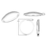 0.10 Carat (ctw) 14K White Gold Round White Diamond Ladies Anniversary Wedding Band 1/10 CT