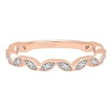 0.10 Carat (ctw) 10K Rose Gold Round White Diamond Ladies Wedding Stackable Band 1/10 CT