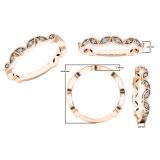 0.10 Carat (ctw) 10K Rose Gold Round White Diamond Ladies Wedding Stackable Band 1/10 CT