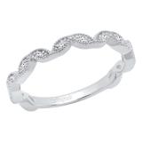0.10 Carat (ctw) 10K White Gold Round White Diamond Ladies Wedding Stackable Band 1/10 CT