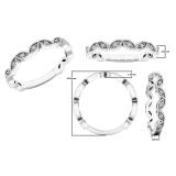 0.10 Carat (ctw) 10K White Gold Round White Diamond Ladies Wedding Stackable Band 1/10 CT