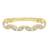 0.10 Carat (ctw) 10K Yellow Gold Round White Diamond Ladies Wedding Stackable Band 1/10 CT