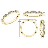 0.10 Carat (ctw) 10K Yellow Gold Round White Diamond Ladies Wedding Stackable Band 1/10 CT