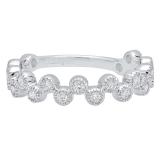 0.50 Carat (ctw) 10K White Gold Round Diamond Ladies Wedding Anniversary Stackable Band 1/2 CT