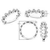 0.50 Carat (ctw) 10K White Gold Round Diamond Ladies Wedding Anniversary Stackable Band 1/2 CT