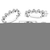 0.50 Carat (ctw) 14K White Gold Round Diamond Ladies Wedding Anniversary Stackable Band 1/2 CT
