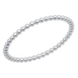 10K White Gold Beaded Style Ladies Ball Chain Design Wedding Band