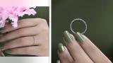10K White Gold Beaded Style Ladies Ball Chain Design Wedding Band