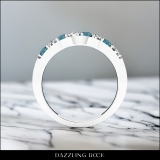 0.50 Carat (ctw) 10K White Gold Round Blue & White Diamond Ladies Wedding Band Guard Ring