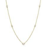 0.30 Carat (ctw) 10K Yellow Gold Round White Diamond Ladies Necklace 1/3 CT