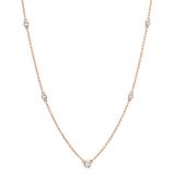 0.30 Carat (ctw) 18K Rose Gold Round White Diamond Ladies Necklace 1/3 CT