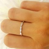 0.05 Carat (ctw) 10K White Gold Round Diamond Ladies Anniversary Wedding Stackable Band