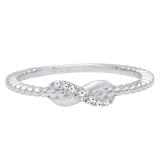 0.05 Carat (ctw) 10K White Gold Round Diamond Beaded Style Infinity Ladies Ball Design Wedding Band