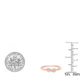 0.05 Carat (ctw) 18K Rose Gold Round Diamond Beaded Style Infinity Ladies Ball Design Wedding Band