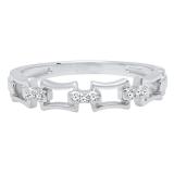 0.03 Carat (ctw) 10K White Gold Round Diamond Ladies Chain Link Wedding Band