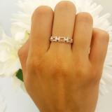 0.03 Carat (ctw) 10K White Gold Round Diamond Ladies Chain Link Wedding Band