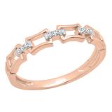 0.03 Carat (ctw) 18K Rose Gold Round Diamond Ladies Chain Link Wedding Band