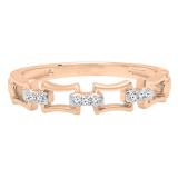 0.03 Carat (ctw) 18K Rose Gold Round Diamond Ladies Chain Link Wedding Band