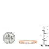 0.03 Carat (ctw) 18K Rose Gold Round Diamond Ladies Chain Link Wedding Band