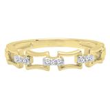 0.03 Carat (ctw) 18K Yellow Gold Round Diamond Ladies Chain Link Wedding Band