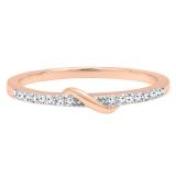 0.10 Carat (ctw) 10K Rose Gold Round White Diamond Ladies Anniversary Wedding Band 1/10 CT