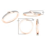 0.10 Carat (ctw) 10K Rose Gold Round White Diamond Ladies Anniversary Wedding Band 1/10 CT