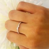 0.10 Carat (ctw) 10K White Gold Round White Diamond Ladies Anniversary Wedding Band 1/10 CT