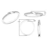 0.10 Carat (ctw) 10K White Gold Round White Diamond Ladies Anniversary Wedding Band 1/10 CT