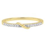 0.10 Carat (ctw) 10K Yellow Gold Round White Diamond Ladies Anniversary Wedding Band 1/10 CT