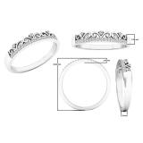 0.07 Carat (ctw) 10K White Gold Round Diamond Ladies Bridal Crown Anniversary Wedding Band