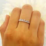 0.07 Carat (ctw) 10K White Gold Round Diamond Ladies Bridal Crown Anniversary Wedding Band