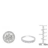 0.07 Carat (ctw) 10K White Gold Round Diamond Ladies Bridal Crown Anniversary Wedding Band