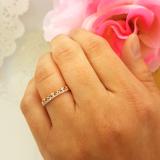 0.07 Carat (ctw) 18K Rose Gold Round Diamond Ladies Bridal Crown Anniversary Wedding Band