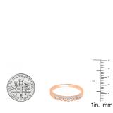 0.07 Carat (ctw) 18K Rose Gold Round Diamond Ladies Bridal Crown Anniversary Wedding Band