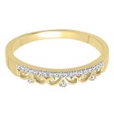0.07 Carat (ctw) 18K Yellow Gold Round Diamond Ladies Bridal Crown Anniversary Wedding Band