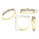 0.07 Carat (ctw) 18K Yellow Gold Round Diamond Ladies Bridal Crown Anniversary Wedding Band